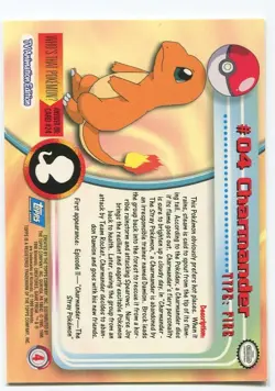 POKEMON TOPPS CHARMANDER #04 NM - Image 2