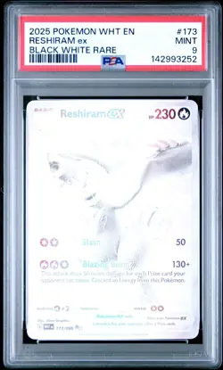 PSA 9 RESHIRAM EX 173/086 BLACK WHITE RARE WHITE FLARE POKEMON 😍 - Image 1