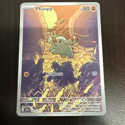 Pokemon TCG Phanpy 205/191 Sv08: Surging Sparks Illustration Rare Holo 80HP - Image 1