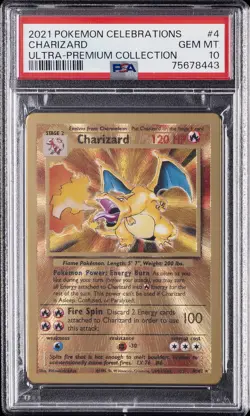 2021 POKEMON CELEBRATIONS ULTRA-PREM COLL #4 CHARIZARD PSA 10 - Image 1