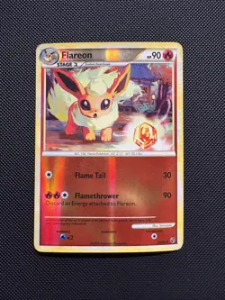Pokemon Card TCG 2010 Flareon 26/90 HG&SS Undaunted Reverse Holo Card Vintage - Image 1