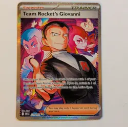 Pokemon TCG Team Rocket's Giovanni Trainer SIR Full Art Holo Sv10 238/182 - Image 1