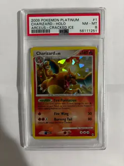 Charizard 1/99 Cracked Ice Holo Pokemon 2009 Arceus Deck Exclusive PSA 8 NM-MT - Image 1