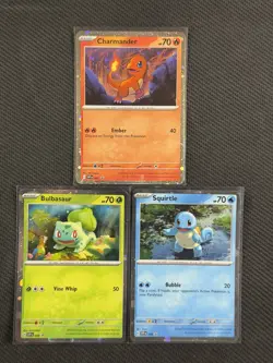 Pokemon Cards x3 Charmander Squirtle Bulbasaur S&V Promo Foil #046 #047 #048 - Image 1