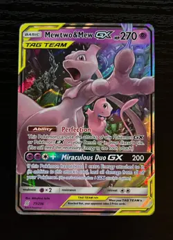 Pokemon Mewtwo & Mew GX 71/236 Unified Minds TAG TEAM Ultra Rare Holo NM - Image 1