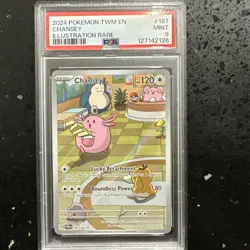 Pokemon TCG Chansey Twilight Masquerade Illustration Rare Card 187/167 PSA 9 - Image 1