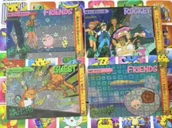 Pokemon Vintage Pocket Monsters Vending HOLO Prism (4x) Stickers 1998 Nintendo - Image 2