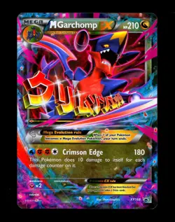 2016 Pokemon MEGA GARCHOMP EX Black Star Promo HOLO Foil Rare XY Set Card #XY168 - Image 1
