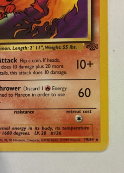 Flareon Jungle #19/64 Rare Pokemon 1999 Wizards of the Coast HP - Image 3