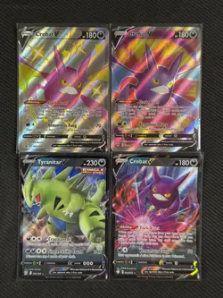 Pokemon Cards x4 Crobat V Tyranitar Full Art Promo Swsh #098 #182 #044 #097 - Image 1