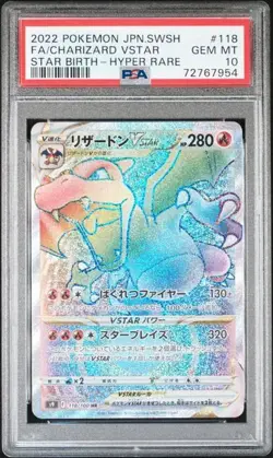 Pokemon PSA 10 Charizard VStar #118 Hyper Rare Star Birth Japanese Slab Damaged - Image 2