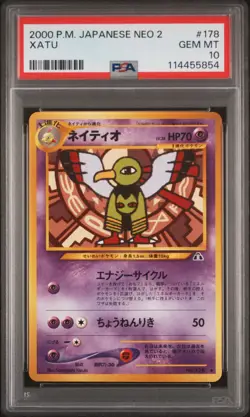 2000 POKEMON JPN NEO 2 #178 XATU PSA 10 - Image 1