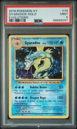 2016 POKEMON XY EVOLUTIONS #34 GYARADOS-HOLO PSA 9 - Image 1