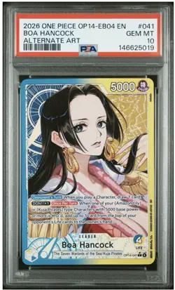 2026 ONE PIECE OP14-EB04 #041 BOA HANCOCK ALTERNATE ART LEADER PSA 10 AZURE SEA - Image 1