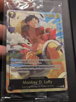 One Piece Monkey D. Luffy Japan Expo Promo p-075 Exclusive TCG Gold Foil FRENCH - Image 1