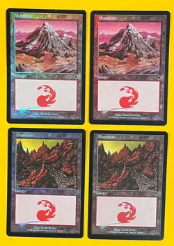 MTG MOUNTAIN (Foil) (x4) Invasion (OldManMTG 011-895) - Image 1