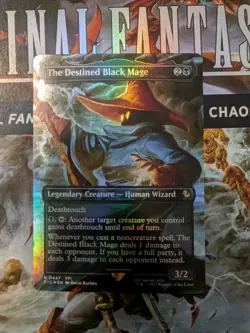 The Destined Black Mage (Borderless) Commander: Final Fantasy Foil - Image 1