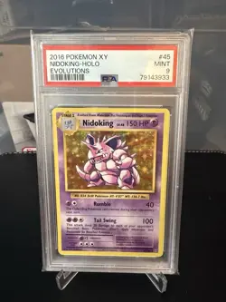 2016 POKEMON XY EVOLUTIONS #45 NIDOKING-HOLO PSA 9 - Image 1