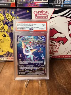 2021 POKEMON SWSH182 VAPOREON VMAX PREMIUM COLLECTION FULL ART PSA 9 - Image 1