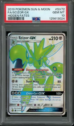 PSA 10 - Scizor GX #SV72 Pokemon Hidden Fates - Full Art - Image 1