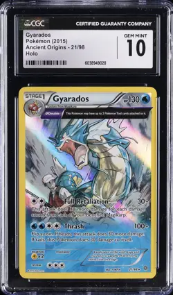 2015 POKEMON ANCIENT ORIGINS - HOLO #21/98 GYARADOS CGC 10 GEM MINT - Image 1