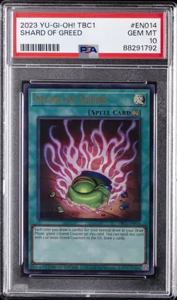 2023 YU-GI-OH! TBC1-THE POT COLL #EN014 SHARD OF GREED PSA 10 - Image 1