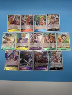 One Piece CCG: Mix Lot Of 13 SR & Rare Cards - Image 1