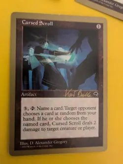 Cursed Scroll. Artifact World Championship Gold Border: Tokyo 1999 MTG Card. - Image 2