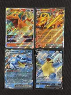 Pokemon Cards x4 Charizard Vstar Blastoise Ex Swsh S&V Promo #018 #161 #101 - Image 1