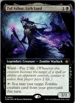 Zul Ashur, Lich Lord (Extended Art) Foundations NM Magic: The Gathering Foil - Image 1