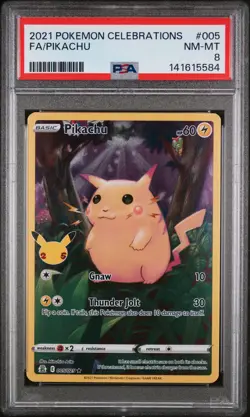 Pikachu ⭐ 005 Celebrations 2021 Pokemon PSA 8 - Image 1
