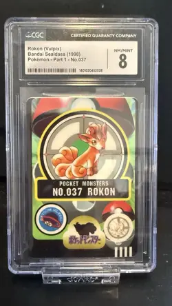 Vulpix Pocket Monsters Sealdass Sticker No. 037 Japanese CGC 8 - Image 1