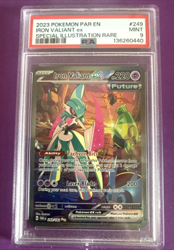 2023 Pokemon Par En-Paradox Rift #249 Iron Valiant Ex SIR PSA 9 - Image 1