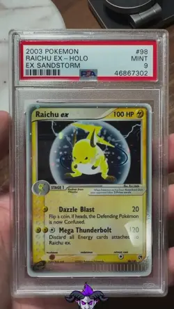 PSA 9 Raichu Ex #98/100 2003 EX Sandstorm Pokemon Vintage - Image 2