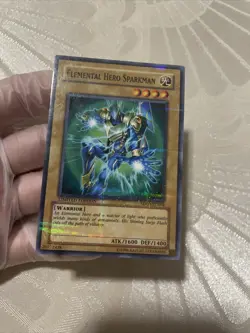 YuGiOh Elemental Hero Sparkman MF03-EN004 Mattel Action Figure Promo MP - Image 1