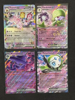 Pokemon Cards x4 Espeon Gardevoir Meloetta Ex S&V Ultra Rare #034 #029 #044 - Image 1