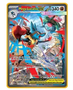 Mega Lucario ex 179/132 Pokemon Gold Metal Card Fan Art Fan Made Custom - Image 1