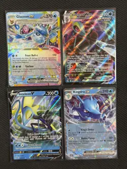Pokemon Cards x4 Glaceon Ex Inteleon Vmax Kingdra S&V SWSH #026 #079 #012 - Image 1