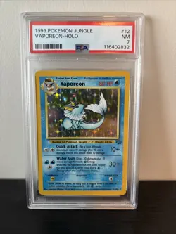 1999 Pokemon Jungle VAPOREON 12/64 Holo Card PSA 7 NM - Image 1
