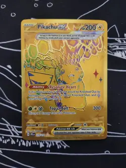 Pokemon Pikachu EX Prismatic Evolutions Gold 179/131 Secret Rare Card - Image 2