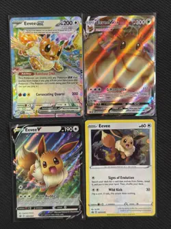 Pokemon Cards x4 Eevee Ex Vmax V Prismatic Promo #075 #087 #042 #065 - Image 1