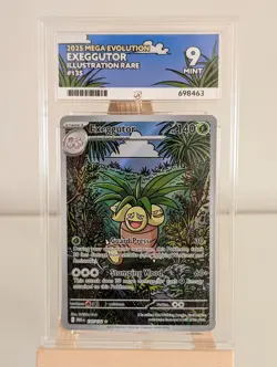 2025 Pokemon Mega Evolution Exeggutor Illustration Rare #135/132 Ace Grading 9 - Image 1