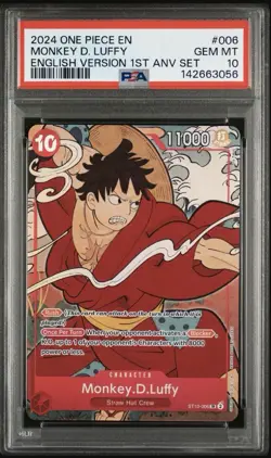 2024 ONE PIECE ENGLISH VERSION 1ST ANNIVERSARY SET #006 MONKEY D. LUFFY PSA 10 - Image 1