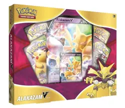 POKEMON TCG Alakazam V Box 4 Booster Packs + Alakazam V Promo Cards - Image 1