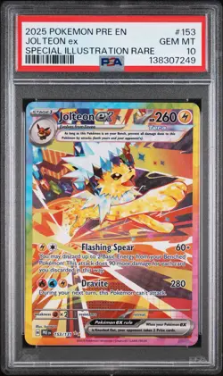 2025 POKEMON PRE EN-PRISMATIC EVOLUTIONS #153 JOLTEON EX PSA 10 - Image 1