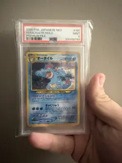 Pokemon 2000 Neo Premium File 1 Feraligatr Holo Japanese PSA 9 #160 - Image 1