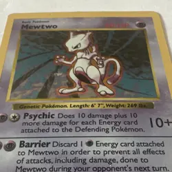 Pokemon Base Set SHADOWLESS Mewtwo Holo 10/102 — Moderately Played - Image 3