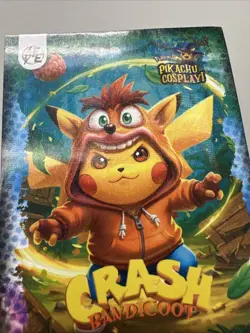 Crash Bandicoot (Pikachu) #109 - Galaxy Holo - Electric Pikachu Cosplay Pokemon - Image 2