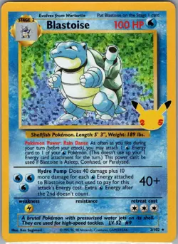 Blastoise 2/102 Celebrations: Classic Collection - Pokemon Card - NM - Image 1