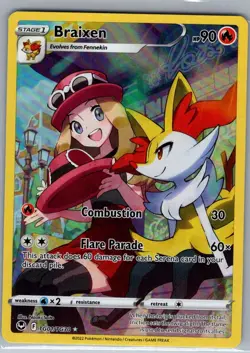 Braixen TG01/TG30 SWSH12: Silver Tempest Trainer Gallery - Pokemon Card - NM - Image 1